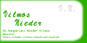 vilmos nieder business card